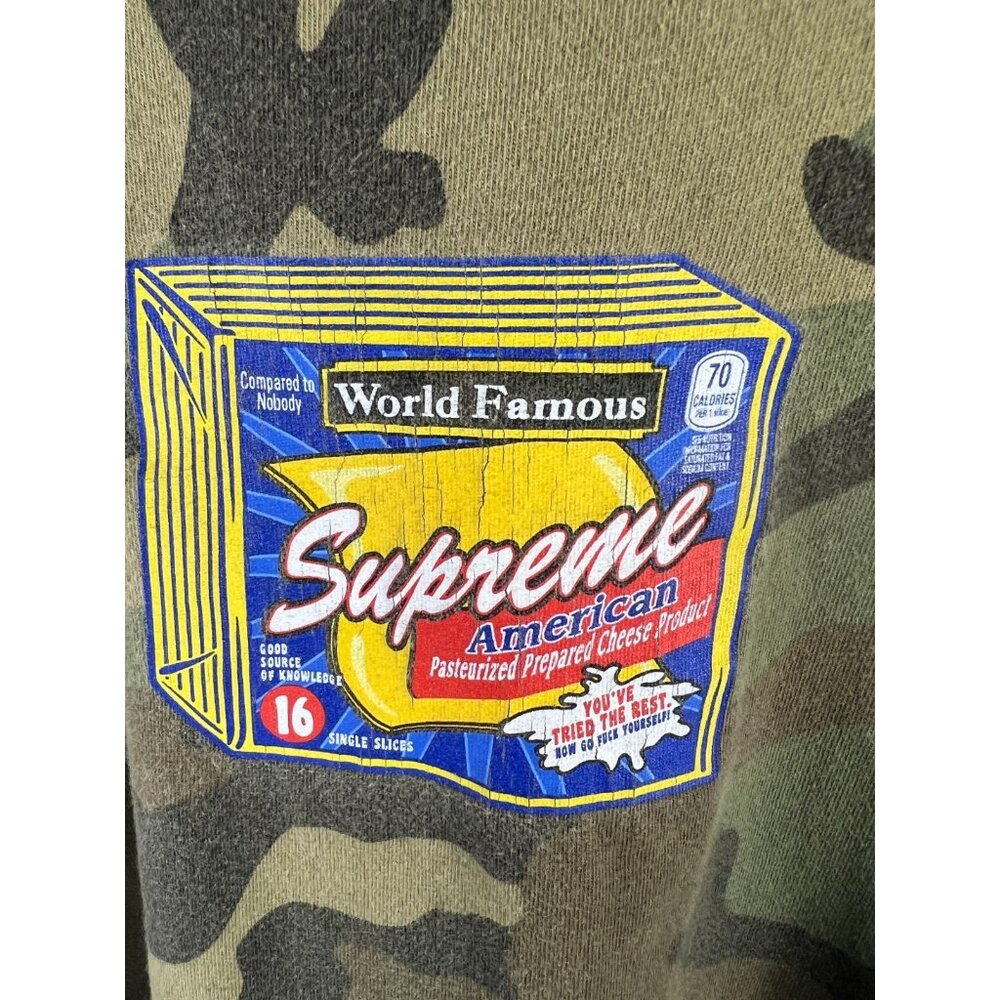 Supreme FW19 Woodland Camo Cheese short sleeve tshirt Made USA sz Medium - Picture 3 of 4